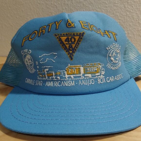 Deadstock Vintage Forty & Eight Club Trucker Snap Back Hat - Picture 1 of 6